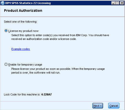 ibm spss 22 authorization code